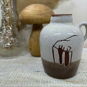 Vintage studio pottery jug or vase, farmhouse pottery